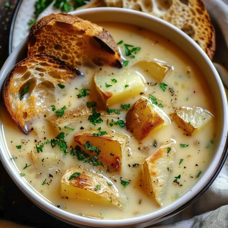 Cheddar Garlic Herb Potato Soup