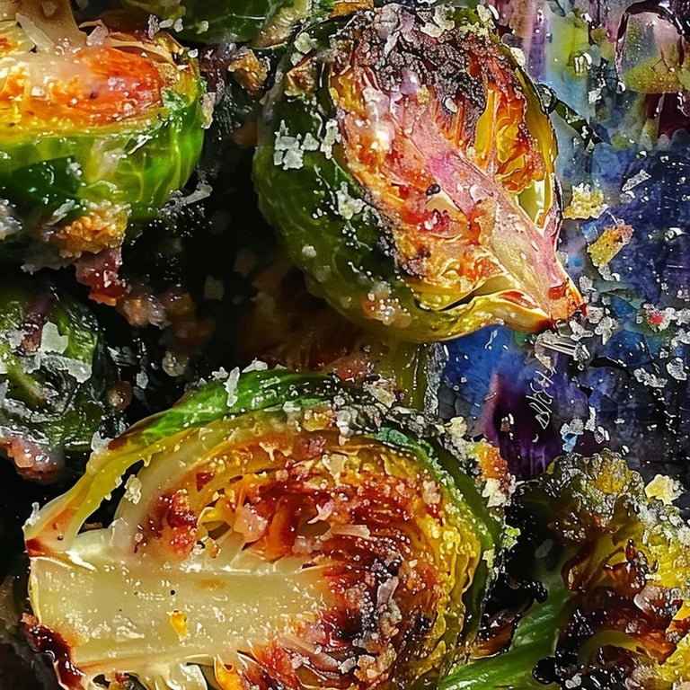 Knusprige Knoblauch Parmesan Rosenkohl