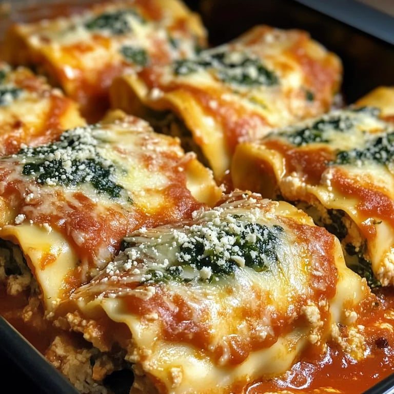 Easy Spinach Lasagna Roll-ups