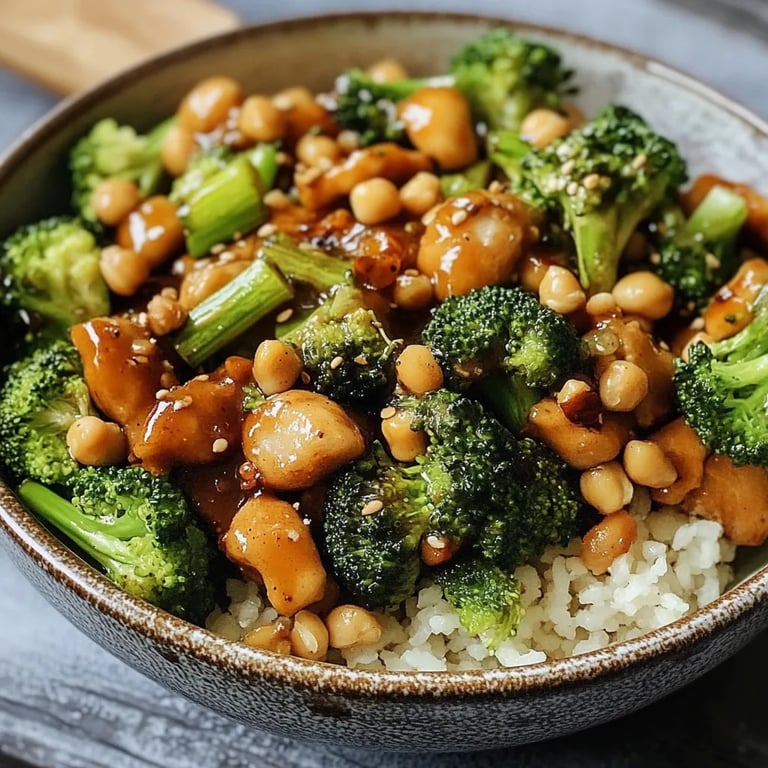 Knoblauch-Brokkoli-Pfanne mit Kichererbsen
