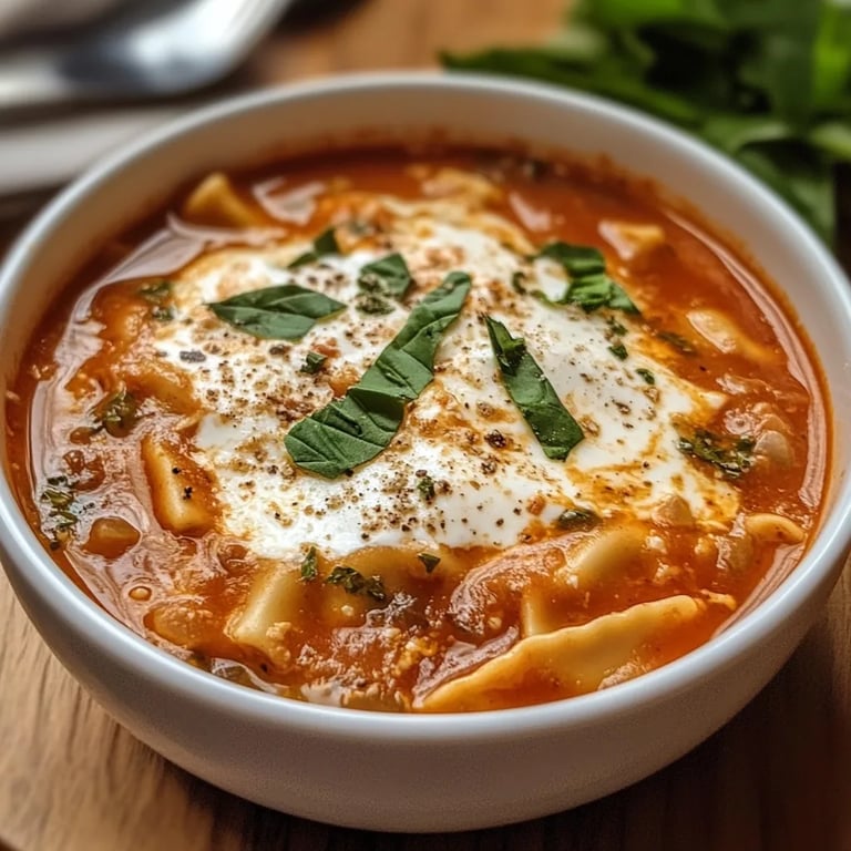Lasagna Soup w/ Ricotta Cheese