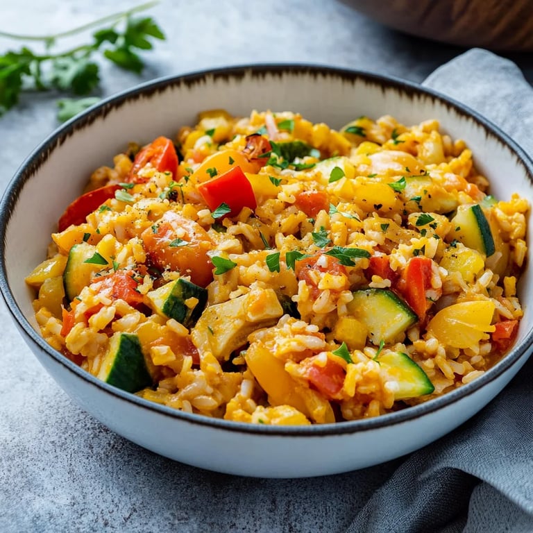 Gemüsepfanne mit Reis