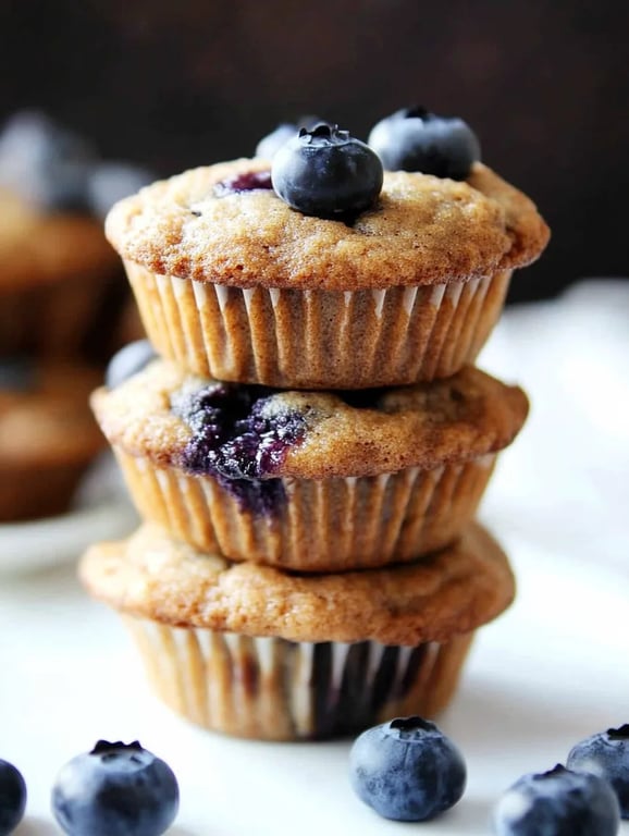 No Sugar-Added Mini Blueberry Banana Muffins