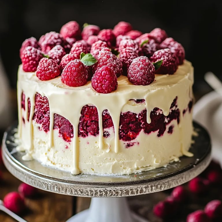 White Chocolate Raspberry Cake – Elegant & Irresistible!