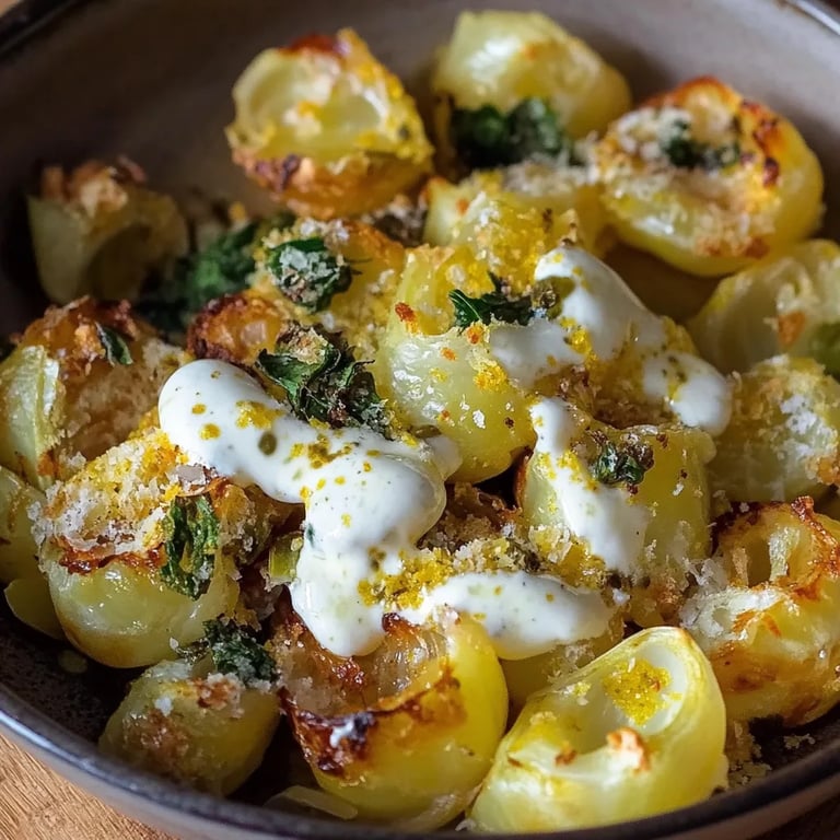 Rosenkohl aus dem Ofen mit Zitrone, Knoblauch & Parmesan