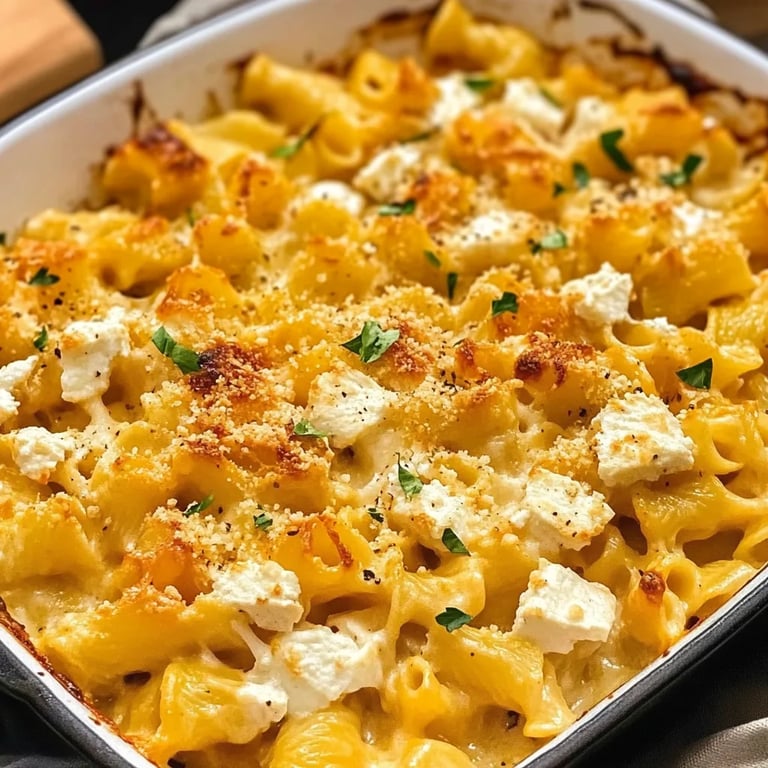 Schnelle Baked Kürbis Feta Pasta
