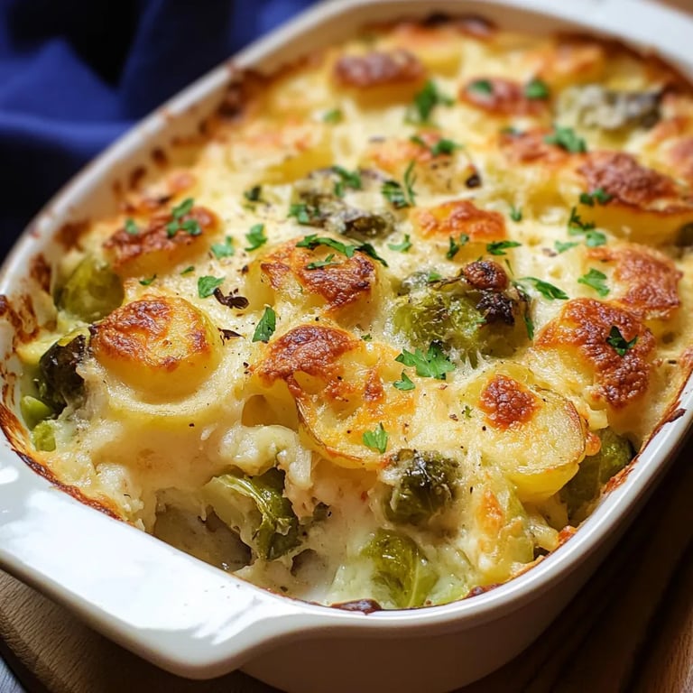 Rosenkohl-Auflauf mit Kartoffeln