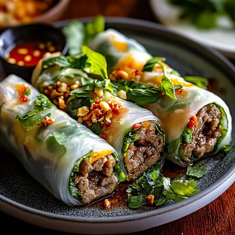Thai Basil Beef Rolls