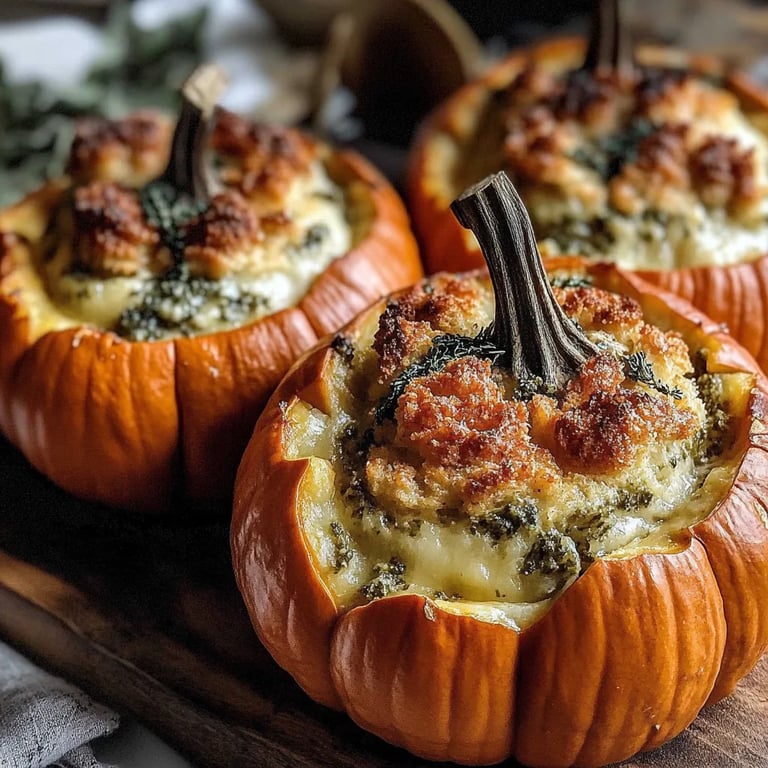 Turkey Sage Stuffed Pumpkins