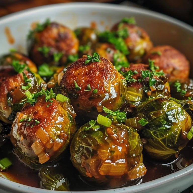 Rosenkohleintopf mit Hackbällchen