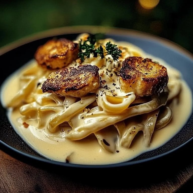 Cremige Hähnchen-Alfredo-Nudeln