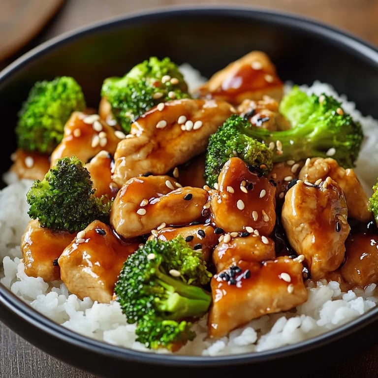 Gesundes Chicken Teriyaki mit Brokkoli und Reis