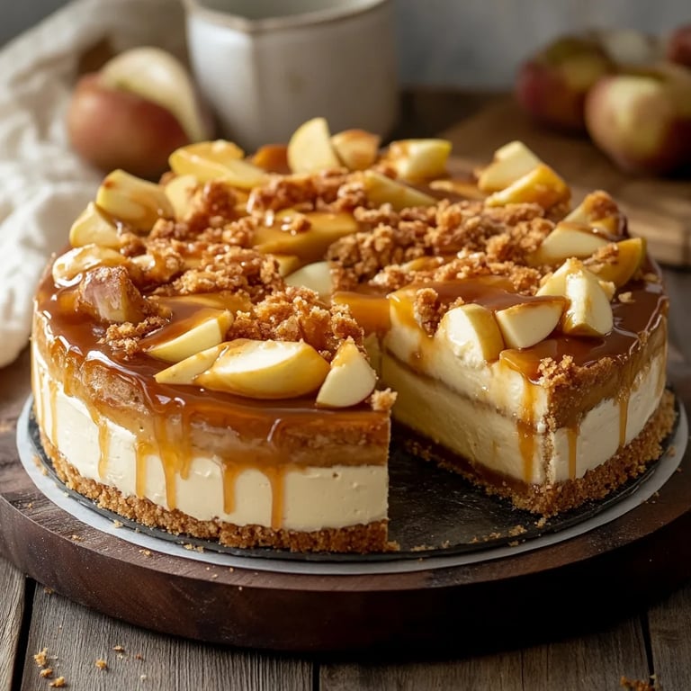 Salted Caramel Apple Pie Cheesecake