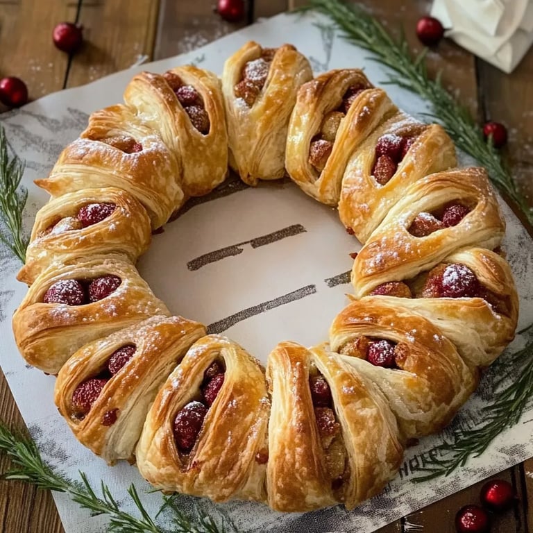 Einfacher Blätterteigkranz: Ein herzlicher Teil-und-teilen Genuss für die Feiertage! ♥️🎄