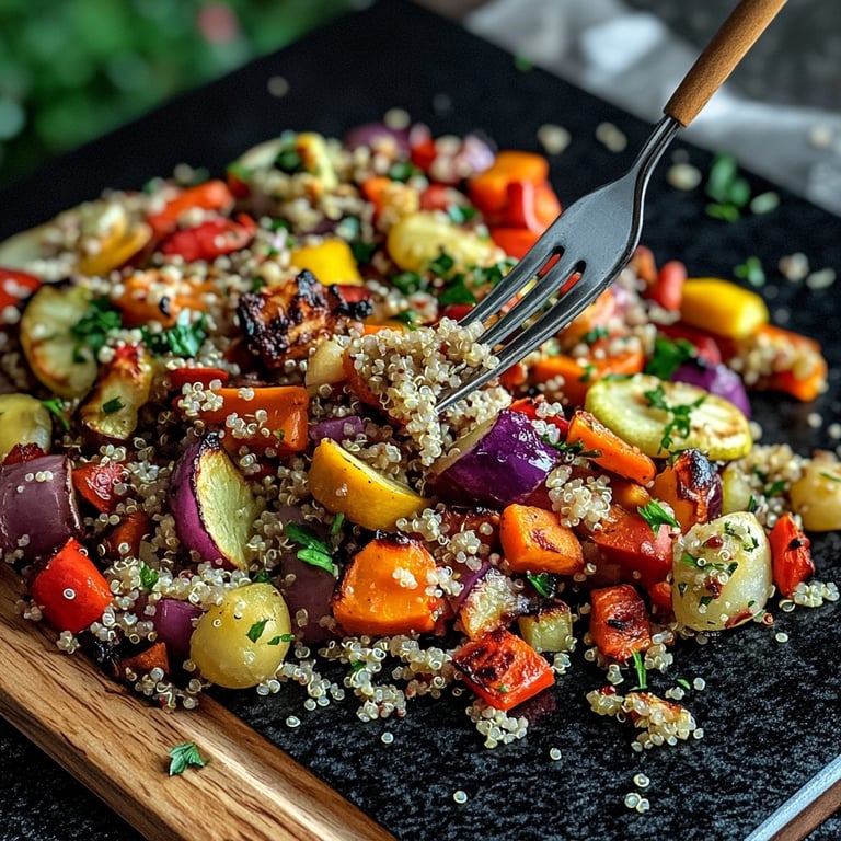 Winterlicher Gesund-&-Leicht-Quinoasalat mit Ofengemüse