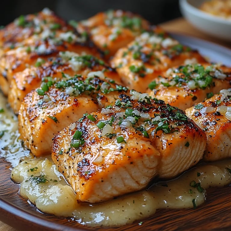 Bocados de Salmón en Freidora de Aire con Salsa Cremosa de Ajo: Una Increíble Receta Esencial