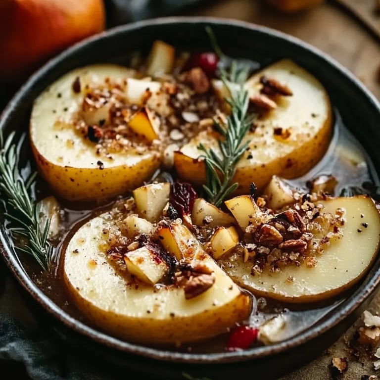 Gebackene Birnen mit Honig und Walnüssen