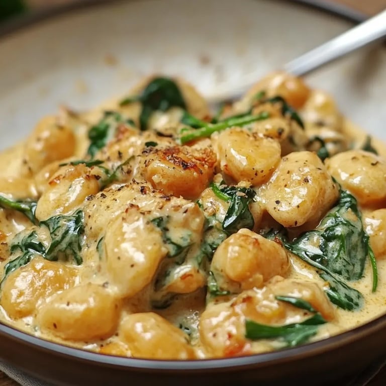 Gnocchi mit Pilzen und Spinat