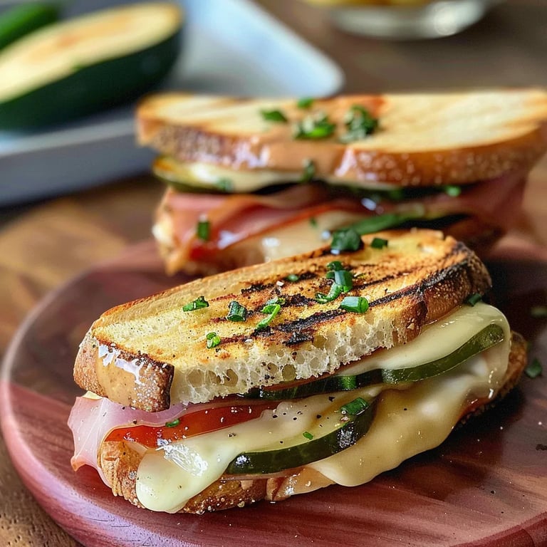 Sándwich de Calabacita con Jamón y Queso