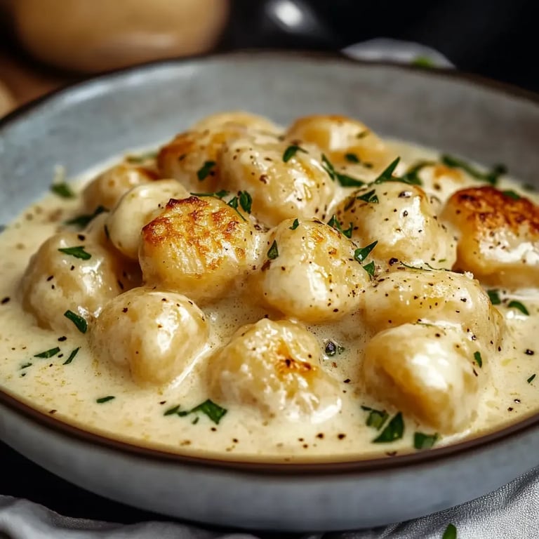Asiago-Hühnchen mit Gnocchi