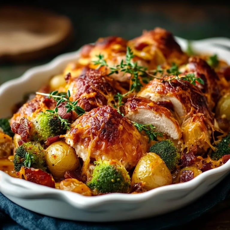 Rosenkohl-Hack-Auflauf auf Kartoffelpüree