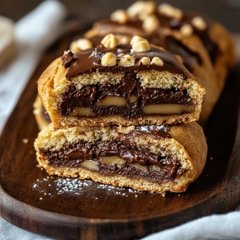 Mit Nutella gefüllte Schokoladenkekse