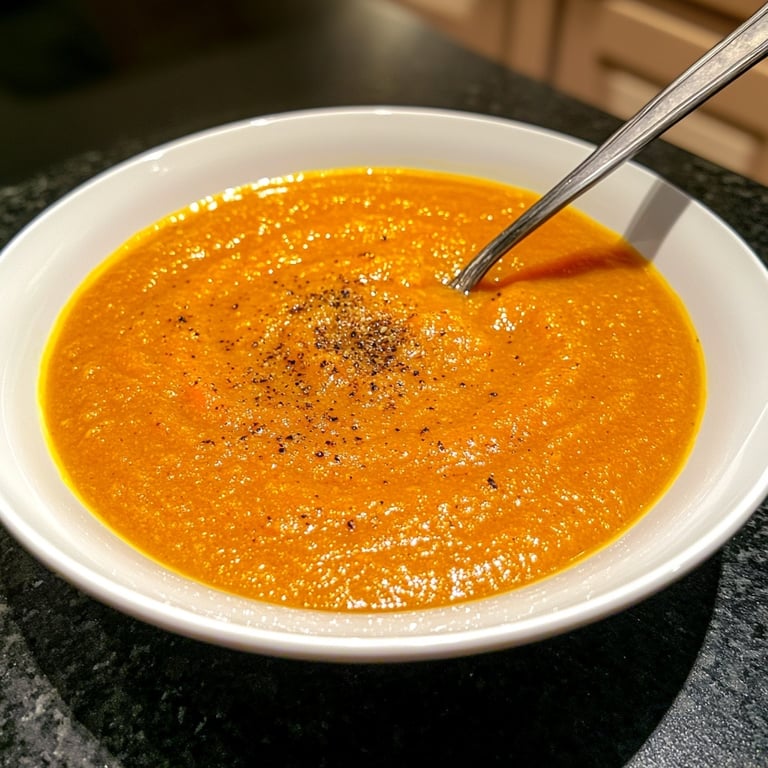 Healthy Vegan Roasted Carrot Soup