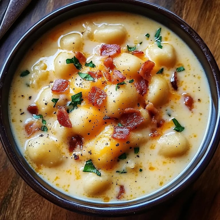 Bacon Cheddar Gnocchi Soup