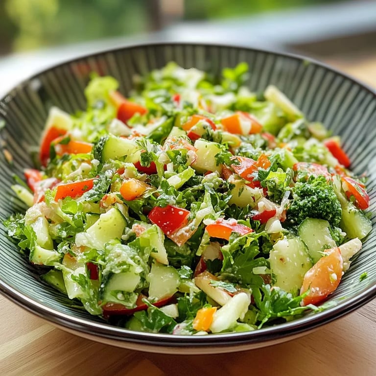 Brokkoli Salat mit Apfel und Pinienkernen