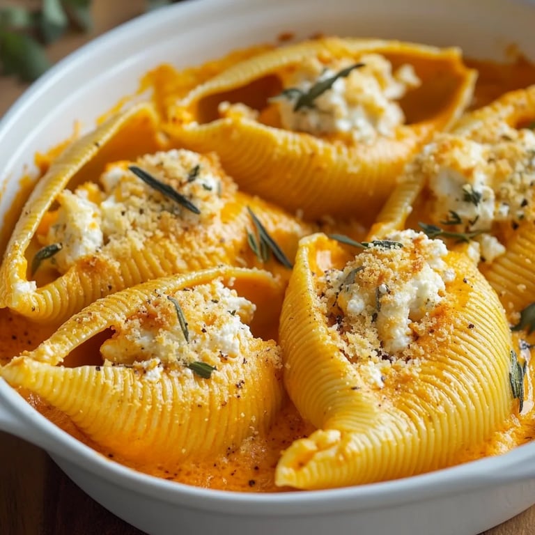 Creamy Pumpkin Ricotta Stuffed Shells