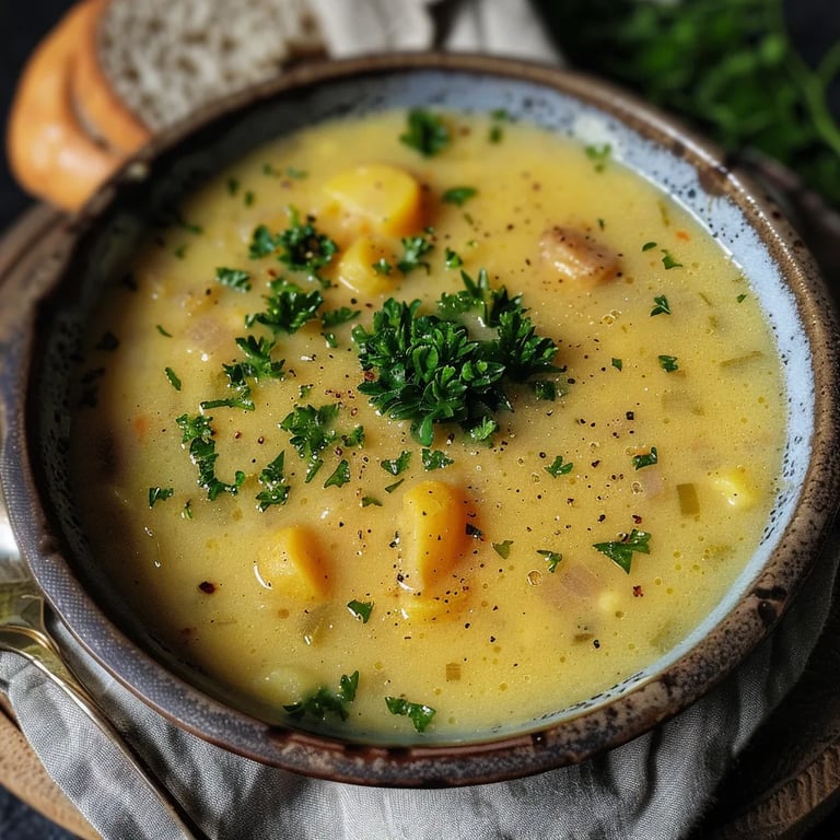 Einfache Kartoffelsuppe mit Wienern
