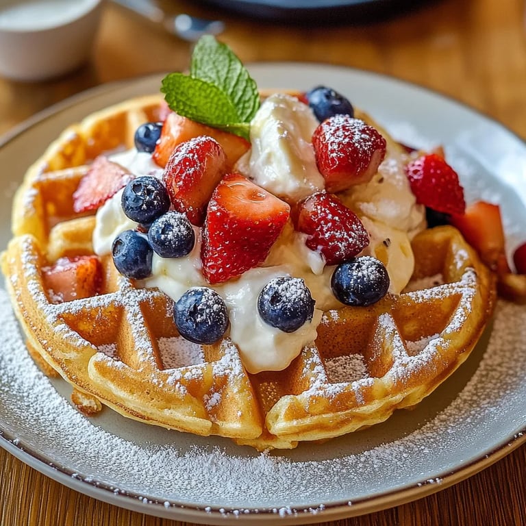 Waffeln mit Joghurt