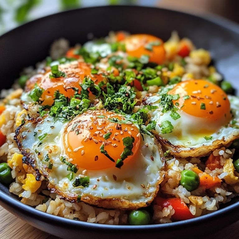 Gebratener Reis mit Gemüse und Ei