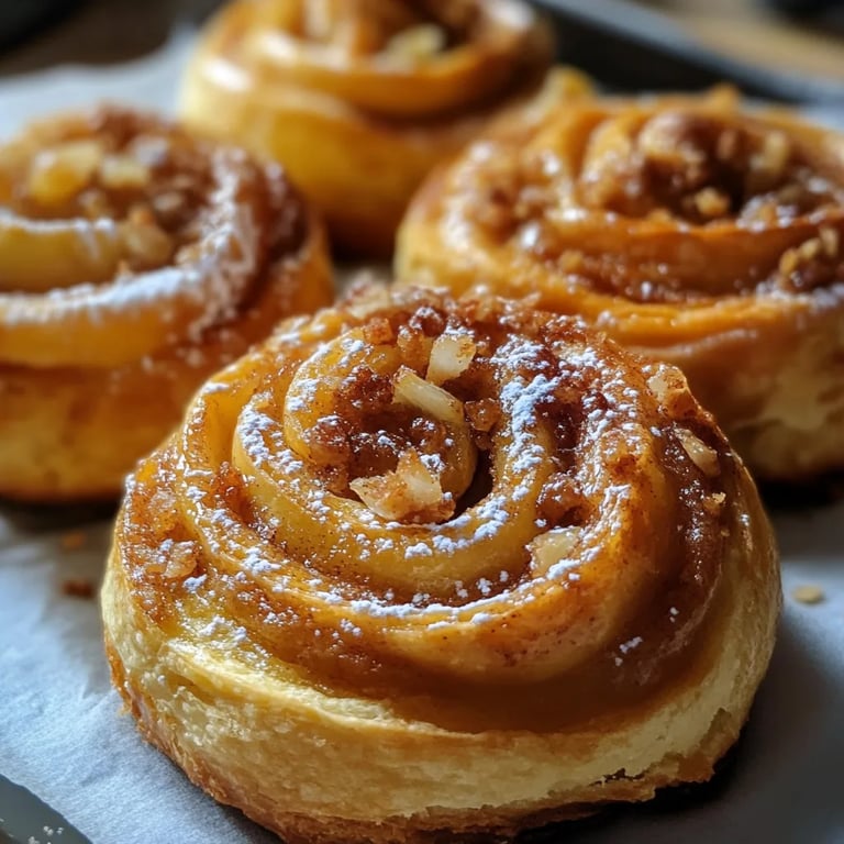 Apfel Zimt Schnecken mit Blätterteig
