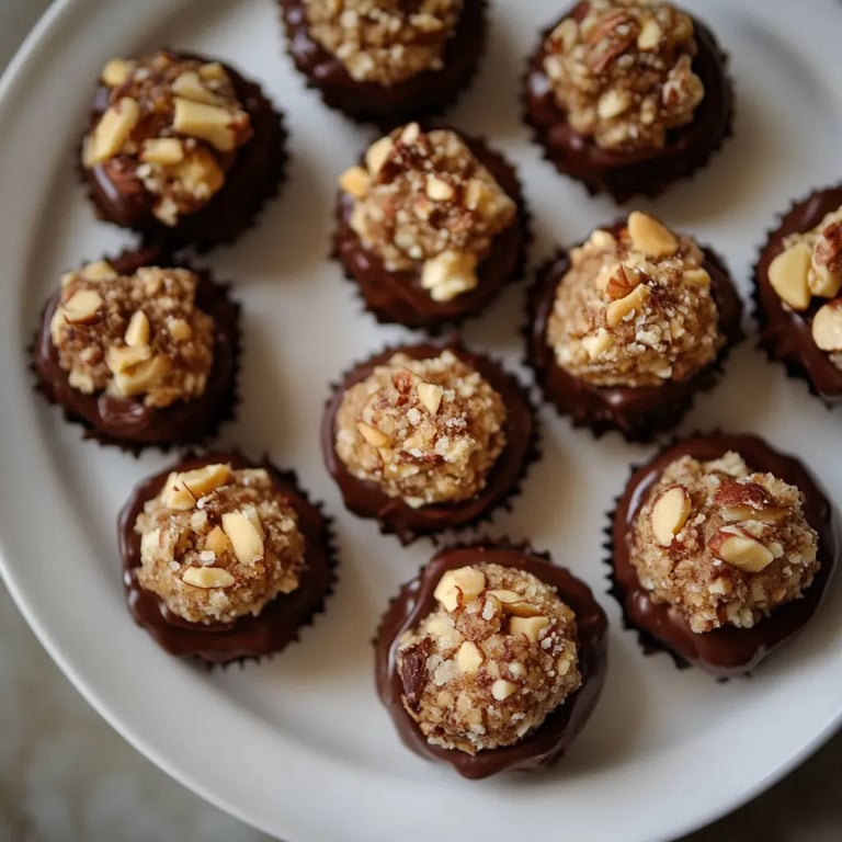 Knusprige Haselnussküsschen mit Nuss-Nougat-Füllung