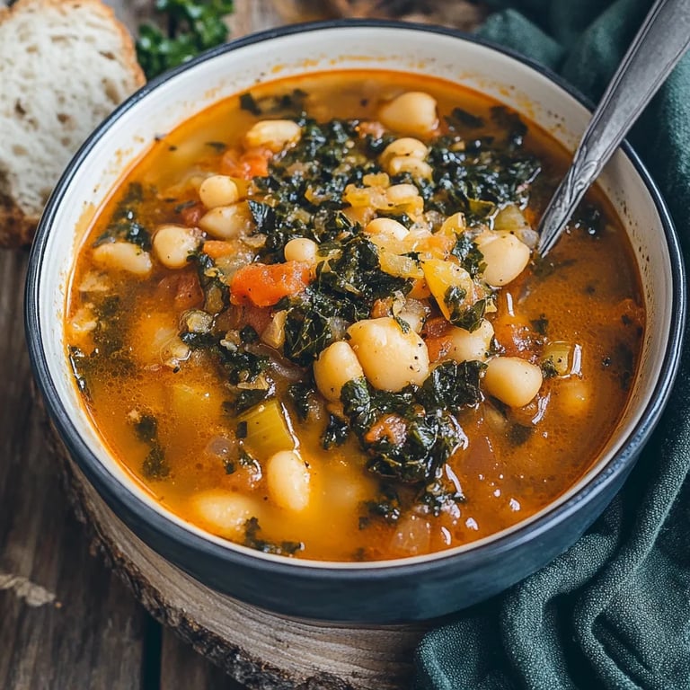 Italienische Ribollita: Toskanischer Bohneneintopf mit Grünkohl