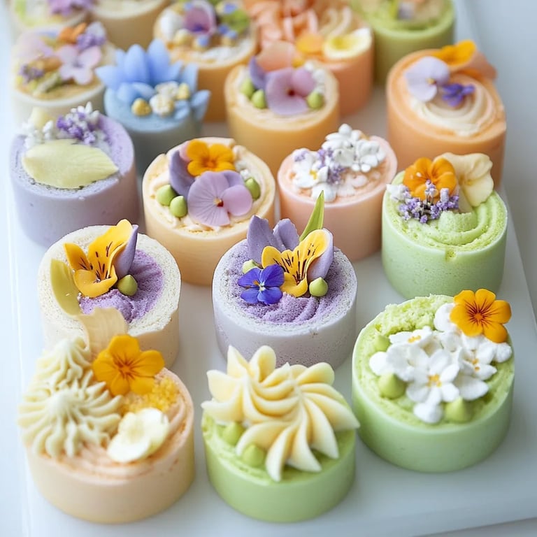 Coloured Floral Roll Cakes: An Amazing Ultimate Recipe