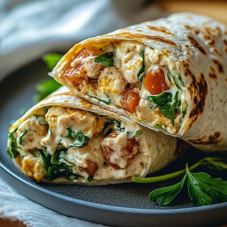 Käse-Knoblauch-Hähnchen-Wraps