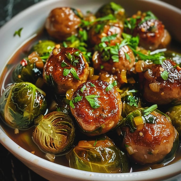 Rosenkohleintopf mit Hackbällchen