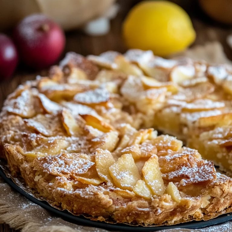 Bratapfelkuchen mit Marzipan
