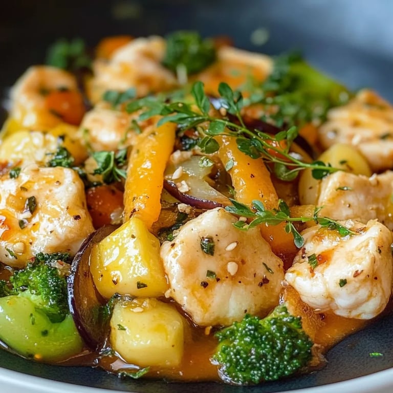 Gemüsepfanne mit Hähnchen