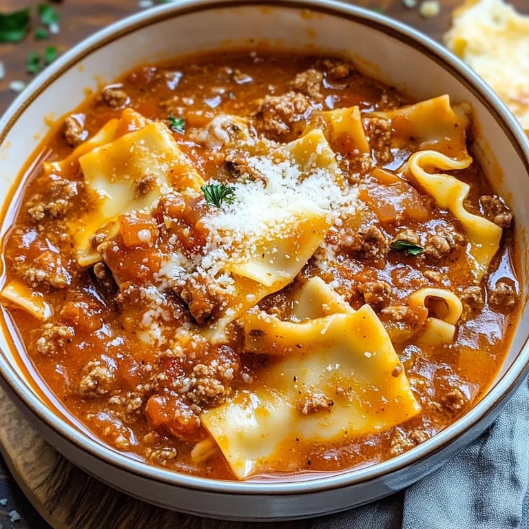 The BEST Lasagna Soup