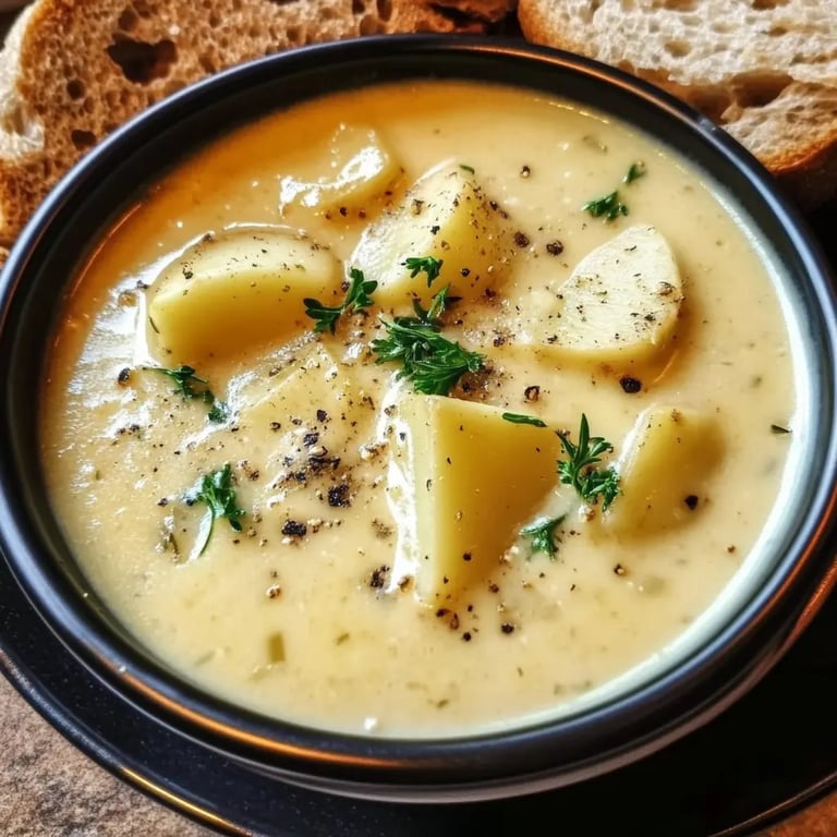 Cheddar Garlic Herb Potato Soup
