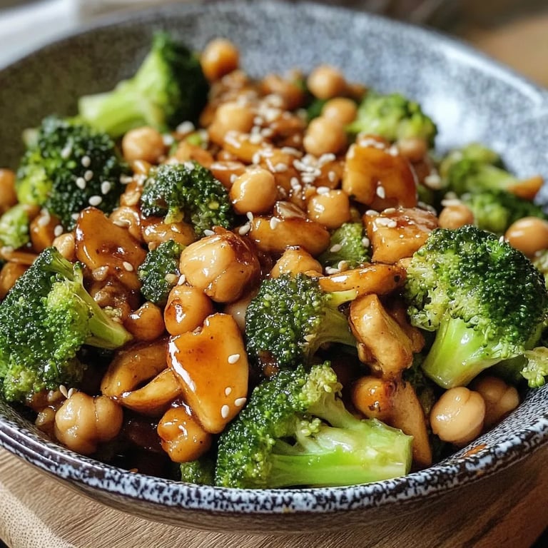 Knoblauch-Brokkoli-Pfanne mit Kichererbsen