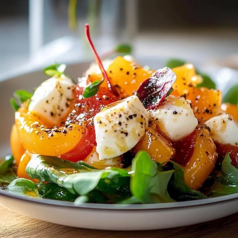 Feldsalat mit Orangen-Chili-Dressing und Mozzarella (im Glas)