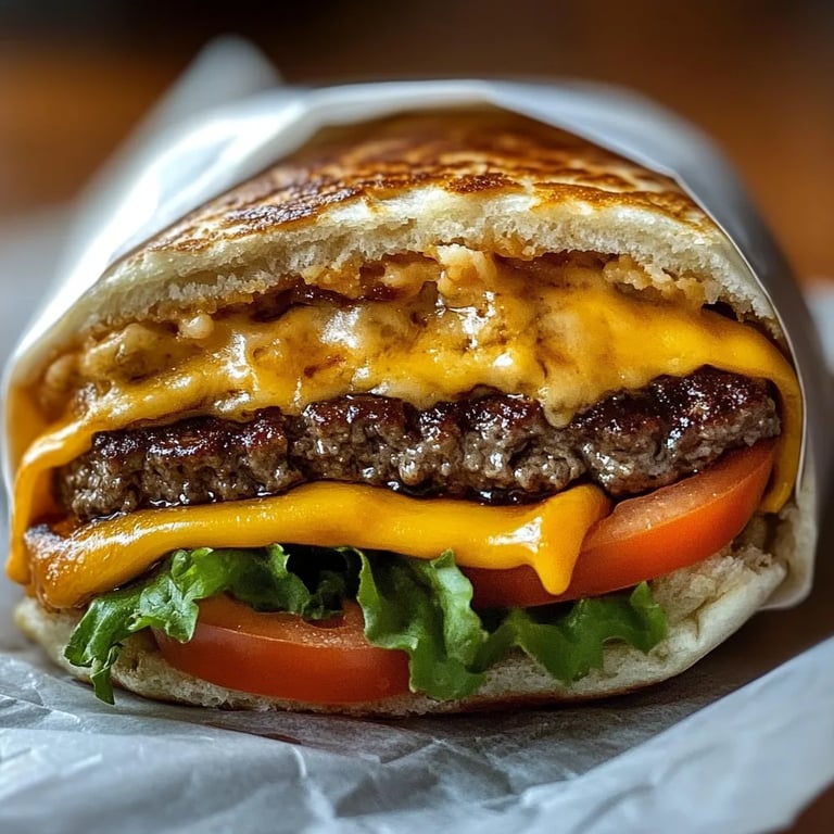 Gegrillte Cheeseburger-Wraps – Der ultimative Burger-Snack to-go!