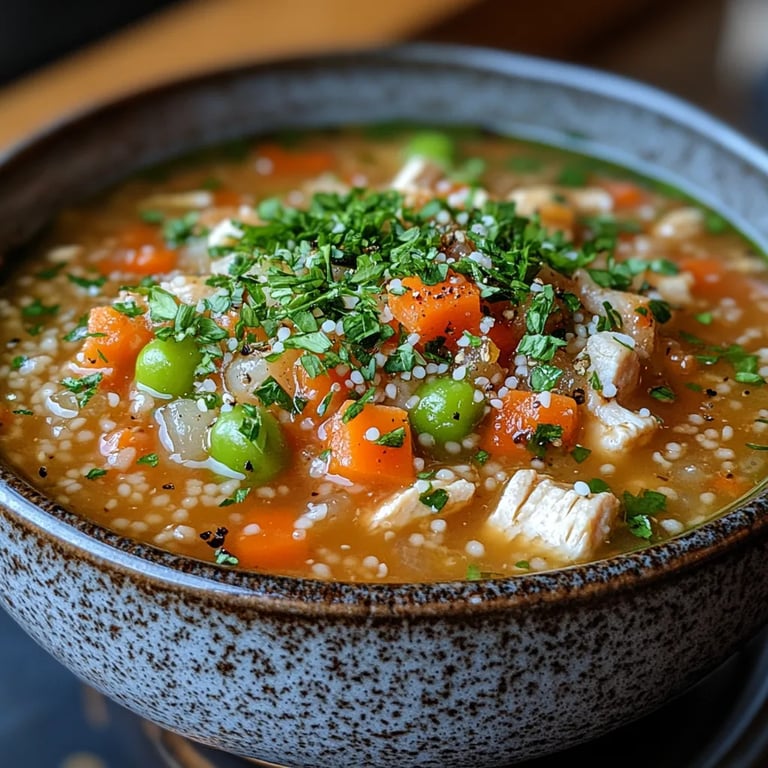Sopa de Pollo con Cuscús Perlado: Una Increíble Receta Esencial para Todos
