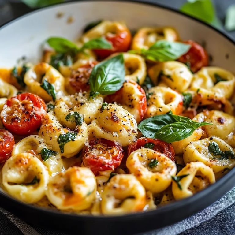 Tortellini-Auflauf mit Tomaten und Mozzarella