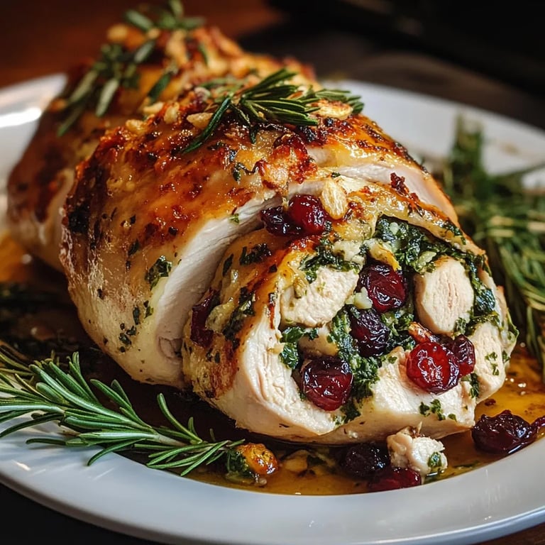 Spinach & Cranberry Stuffed Chicken Breasts