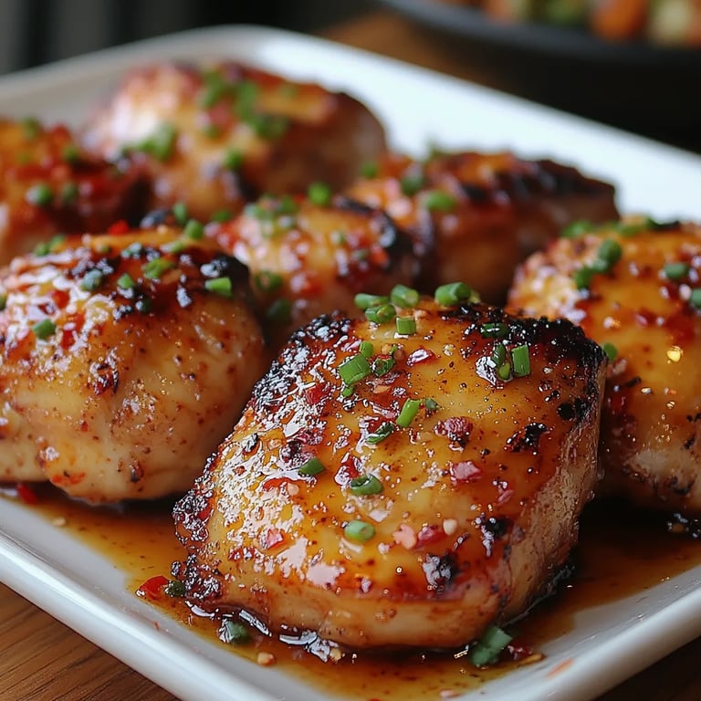 Muslos de Pollo Pegajosos con Chile Dulce: Una Última Receta Increíble